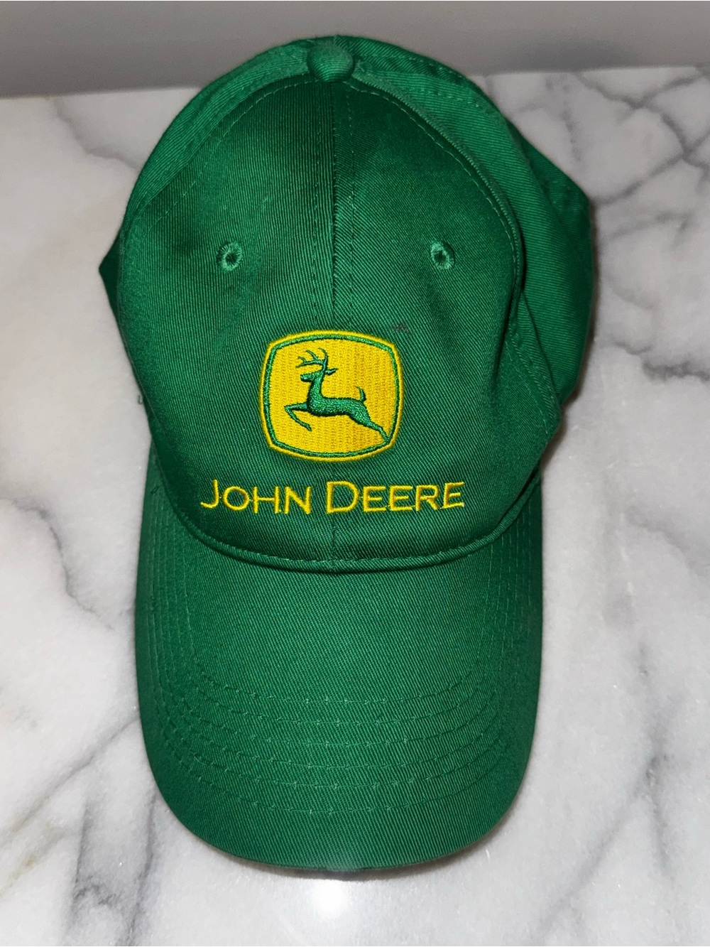 Vintage Unisex John Deere Green Logo Baseball Hat w pre-2000s K-Products tag